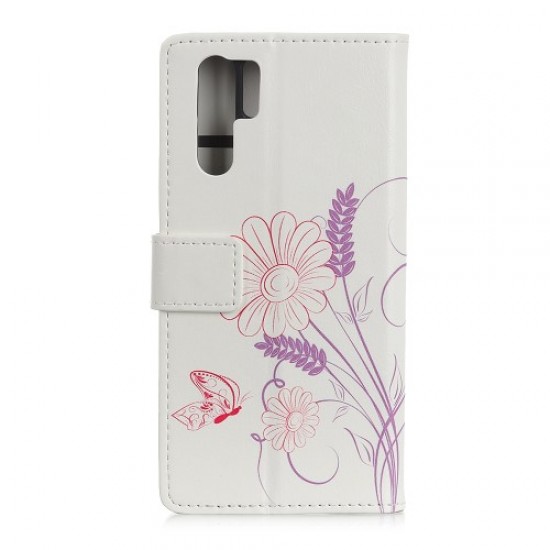 Pattern Printing PU Leather Wallet Case for Huawei P30 Pro - Butterfly and Flower Huawei Cases Mobile
