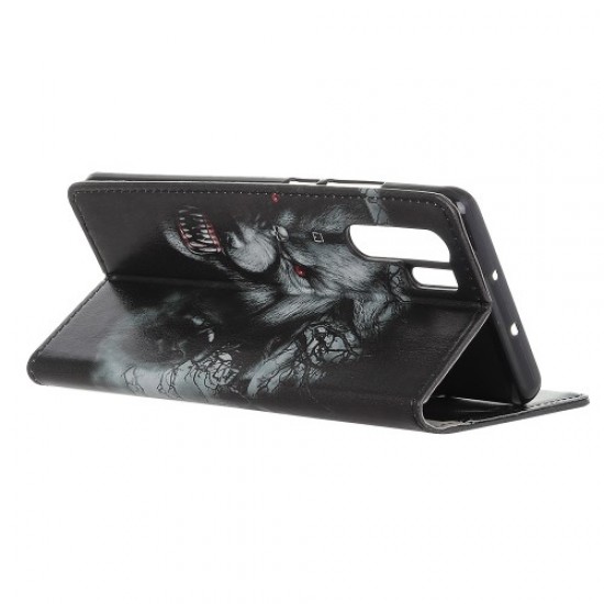 Pattern Printing PU Leather Phone Cover with Card Slots for Huawei P30 Pro - Fierce Wolf Huawei Cases Mobile