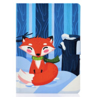 Shock-proof Pattern Printing Card Slot PU Leather Tablet Casing for Huawei MediaPad T5 10 - Fox