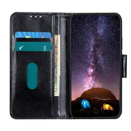 Crazy Horse Wallet Leather Stand Case for Samsung Galaxy S20 - Black Samsung Cases Mobile
