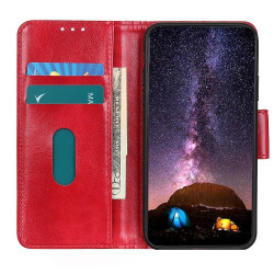 Crazy Horse Wallet Leather Stand Case for Samsung Galaxy S20 Plus - Red