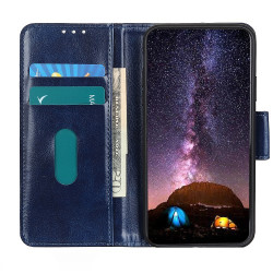 Crazy Horse Wallet Leather Stand Case for Samsung Galaxy S20 - Blue