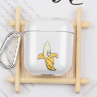 Σκληρή Διάφανη Θήκη με Γάντζο για Κρέμασμα για Apple AirPods - Μπανάνα