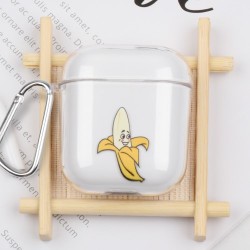 Σκληρή Διάφανη Θήκη με Γάντζο για Κρέμασμα για Apple AirPods - Μπανάνα Σκληρή Διάφανη Θήκη με Γάντζο για Κρέμασμα για Apple AirPods - Μπανάνα