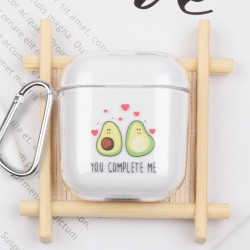 Σκληρή Διάφανη Θήκη με Γάντζο για Κρέμασμα για Apple AirPods - Ερωτευμένα Αβοκάντο Σκληρή Διάφανη Θήκη με Γάντζο για Κρέμασμα για Apple AirPods - Ερωτευμένα Αβοκάντο