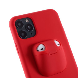 Ενισχυμένη Θήκη Σιλικόνης με Έξτρα Θήκη για Apple AirPods για iPhone 11 Pro Max 6.5-inch - Κόκκινο Ενισχυμένη Θήκη Σιλικόνης με Έξτρα Θήκη για Apple AirPods για iPhone 11 Pro Max 6.5-inch - Κόκκινο