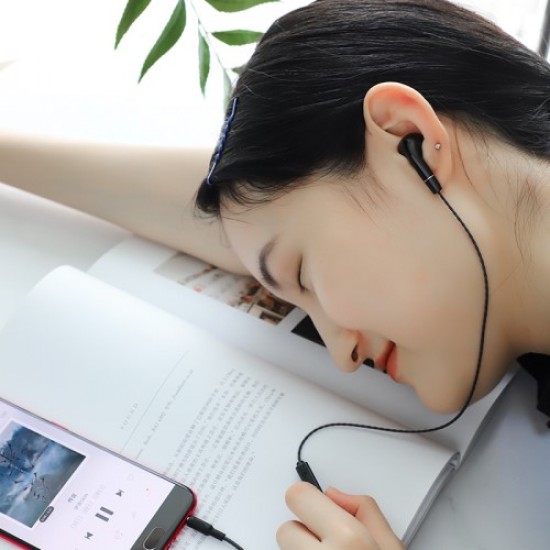 HOCO M61 Single Ear 3.5mm Wired Earphone with Mic 1.2m - Black Headsets