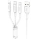 HOCO X25 3 in 1 USB to Micro-USB, Lightning, Type-C Cable Fast Charging 2.0A - White Sony Cables Adapters & Chargers