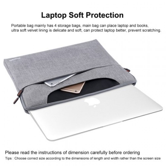 HAWEEL Waterproof Shockproof Oxford Sleeve Case Handbag for 15-inch Laptops/Tablets - Grey Universal Tablets Cases