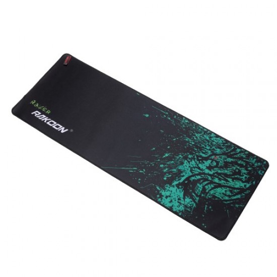 RAKOON Extended Large Stitched Edges Non-Slip Gaming Mouse Pad, Size: 400x900mm - Green Dragon Gaming
