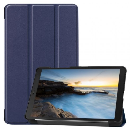 Tri-fold Stand Leather Tablet Casing for Samsung Galaxy Tab A 8.0 Wi-Fi (2019) T290/ LTE T295 - Dark Blue Samsung Cases Mobile Tablet