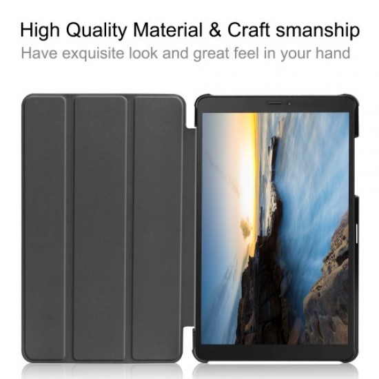 Tri-fold Stand Leather Tablet Casing for Samsung Galaxy Tab A 8.0 Wi-Fi (2019) T290/ LTE T295 - Dark Blue Samsung Cases Mobile Tablet