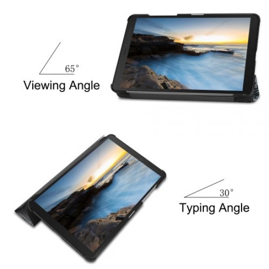 Pattern Printing Tri-fold Stand Leather Tablet Case for Samsung Galaxy Tab A 8.0 (2019) SM-T290/SM-T295 - Eiffel Tower Samsung Cases Mobile Tablet