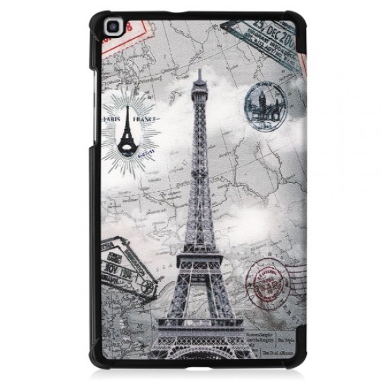 Pattern Printing Tri-fold Stand Leather Tablet Case for Samsung Galaxy Tab A 8.0 (2019) SM-T290/SM-T295 - Eiffel Tower Samsung Cases Mobile Tablet