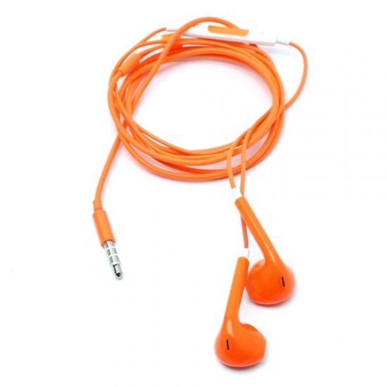 3.5mm Stereo Earphone Headset with Remote and Mic - Orange Headsets
