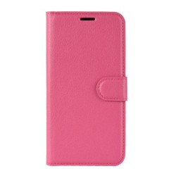 Δερμάτινη Θήκη Πορτοφόλι με Βάση Στήριξης για Xiaomi Redmi 8 - Φούξια