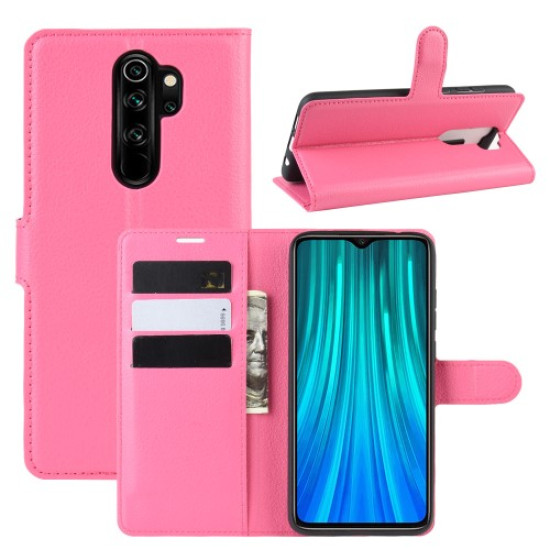 Litchi Skin Flip Leather Wallet Phone Case for Xiaomi Redmi Note 8 Pro - Rose XIAOMI Cases Mobile