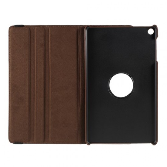 For Samsung Galaxy TAB A 10.1 (2019) SM-T510/SM-T515 Litchi Texture Leather Protection Tablet Cover [with 360 Degree Rotary Stand] - Brown Samsung Cases Mobile Tablet
