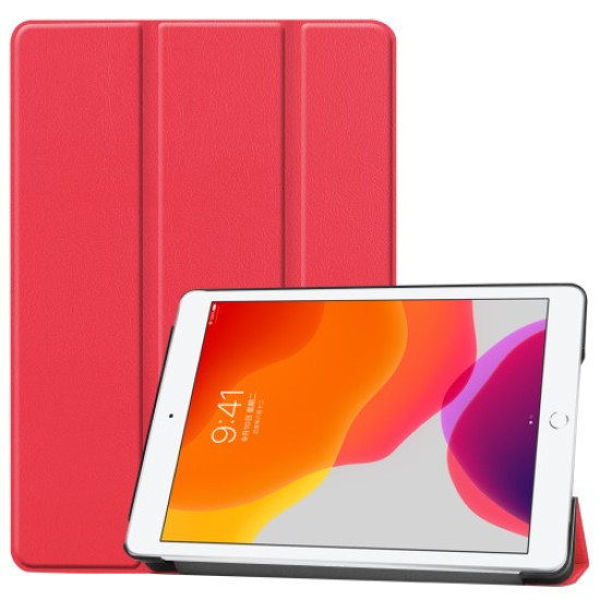 Tri-fold Stand Leather Smart Case for iPad 10.2 (2019) - Red Apple Cases Tablet