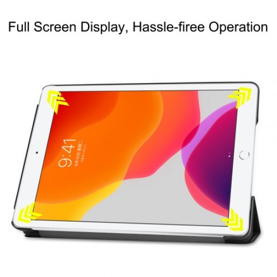 Pattern Printing PU Leather Tri-fold Stand Tablet Case for iPad 10.2 (2019) - Don't Touch Me Apple Cases Tablet