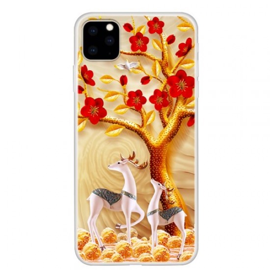 Pattern Printing TPU Case for iPhone 11 Pro 5.8 inch (2019) - Reindeer and Tree Apple Cases Mobile