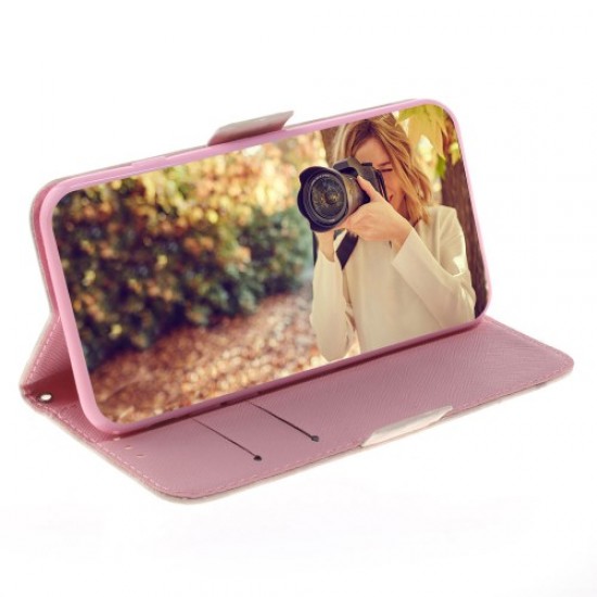 Light Spot Decor Patterned Wallet Stand PU Leather Phone Case for Xiaomi Redmi 7 / Redmi Y3 - Hugging Cats XIAOMI Cases Mobile