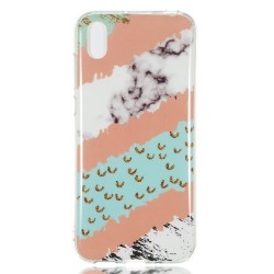 Θήκη Σιλικόνης TPU για Huawei Y5 (2019) - Ρίγες με Σχέδια σε Ανοικτόχρωμο Φόντο Μάρμαρο