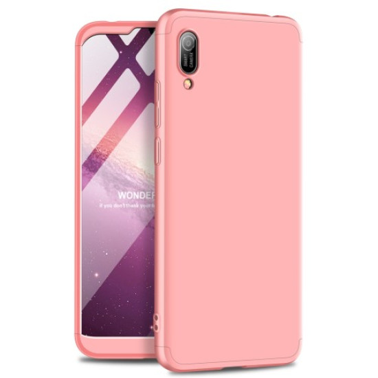 GKK Detachable 3-Piece Matte Hard PC Case for Huawei Y6 (2019, without Fingerprint Sensor) / Y6 Pro (2019) / Enjoy 9e - Rose Gol Huawei Cases Mobile