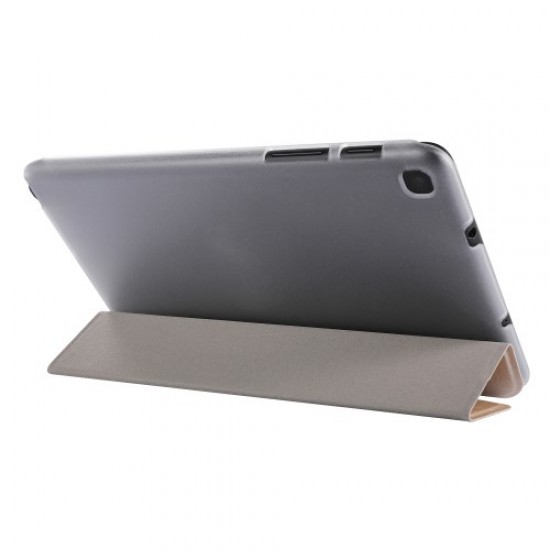 Silk Texture Tri-fold Stand Leather Case for Samsung Galaxy Tab A 8.0 Wi-Fi (2019) T290/ LTE T295 - Gold Samsung Cases Mobile Tablet