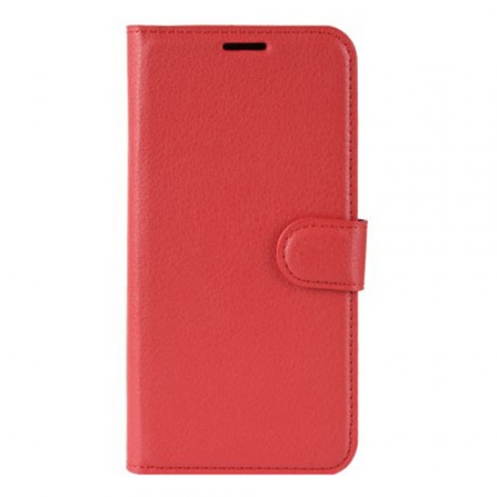 Litchi Texture Wallet Leather Phone Cover for Samsung Galaxy Note 10/Note 10 5G - Red Samsung Cases Mobile