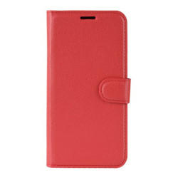 Litchi Skin Wallet Leather Stand Case for Samsung Galaxy A80/A90 - Red