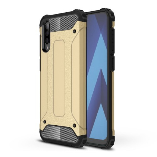 Heavy Duty Rugged Hybrid Phone Case (Plastic + TPU) for Samsung Galaxy A70 - Gold Samsung Cases Mobile