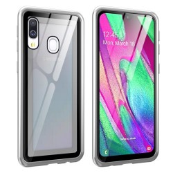 Μεταλλική Μαγνητική Θήκη 360 μοιρών (Detachable Metal Frame) για Samsung Galaxy A40 - Ασημί