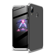 GKK Detachable 3-Piece Matte Hard PC Case for Samsung Galaxy A40 - Silver / Black