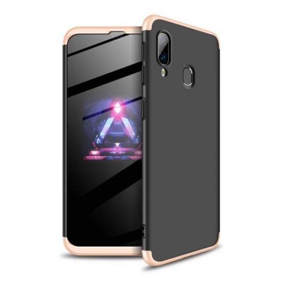 GKK Detachable 3-Piece Matte Hard PC Case for Samsung Galaxy A40 - Gold / Black Samsung Cases Mobile