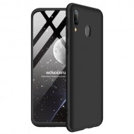 GKK Detachable 3-Piece Matte Hard Phone Case for Samsung Galaxy M20 - All Black