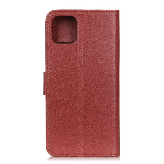 Litchi Skin Wallet Leather Stand Case for iPhone 11 Pro Max 6.5 inch (2019) - Brown Apple Cases Mobile