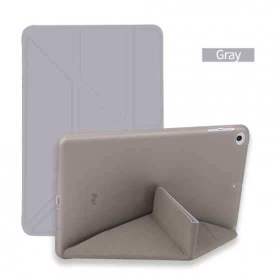 Multi-fold PU Leather Tablet Case Stand Cover for iPad mini (2019) 7.9 inch / mini 4 - Grey Apple Cases Tablet