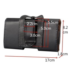 6.3 inch Horizontal Universal PU Leather Phone Case Pouch Bag with Belt Clip for Men, Size: 17 x 8.2 x 1.8cm - Black
