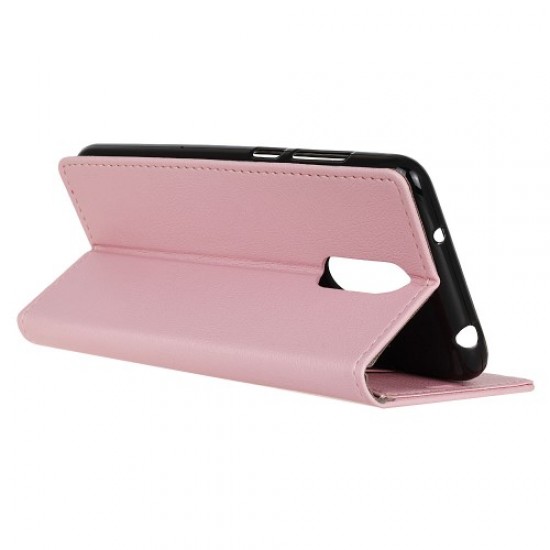 Wallet Stand Leather Mobile Phone Case for OnePlus 7 Pro - Pink OnePlus Mobile Cases