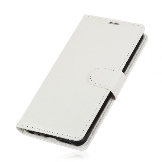 Litchi Skin Wallet Leather Stand Cover for Google Pixel 3a - White Google Pixel mobile Cases