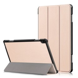 PU Leather Smart Shell with Tri-fold Stand for Lenovo Tab P10 TB-X705F - Gold