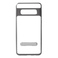 Hybrid Clear Back PC + TPU Kickstand Case for Samsung Galaxy S10 Plus - Grey