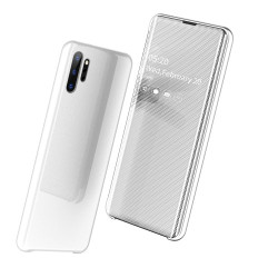 View Window Mirror Surface Leather Shell for Samsung Galaxy Note 10 Plus / Note 10 Plus 5G - White