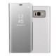 Electroplating Mirror Surface View Window Leather Case for Samsung Galaxy S8 Plus G955 - Silver Samsung Cases Mobile