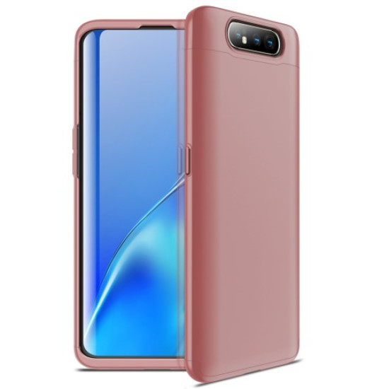 GKK Detachable 3-Piece Matte Hard PC Protection Phone Case for Samsung Galaxy A80/A90 - Rose Gold Samsung Cases Mobile
