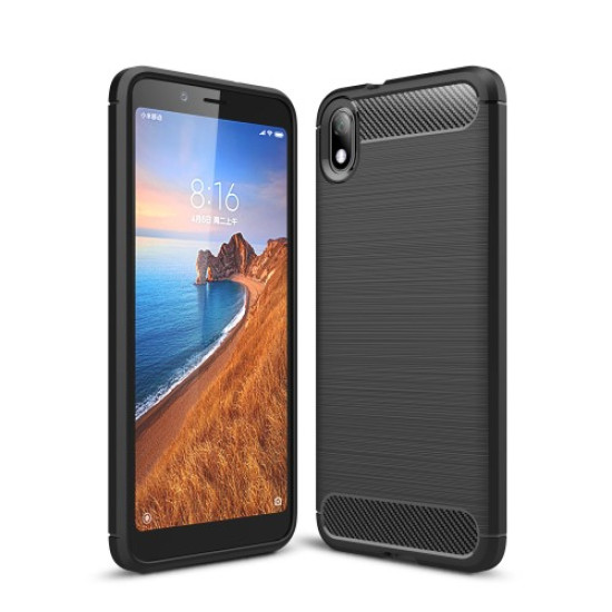 Θήκη Σιλικόνης TPU Carbon Fiber Brushed για Xiaomi Redmi 7A - Μαύρο XIAOMI Θήκες Κινητών