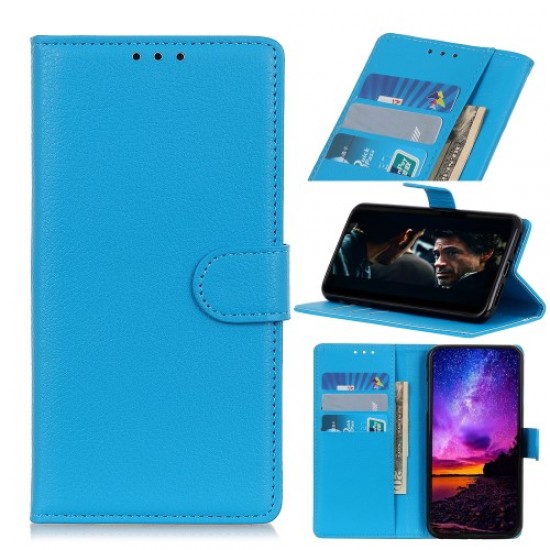 Litchi Skin PU Leather Wallet Case for Huawei P Smart Z / Y9 Prime 2019 - Blue Huawei Cases Mobile