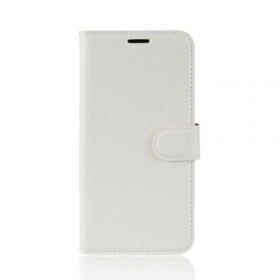 Litchi Skin Leather Wallet Stand Cell Phone Case for Xiaomi Mi CC9e/Mi A3 - White XIAOMI Cases Mobile
