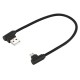 25cm USB to Micro USB Nylon Weave Style Double Elbow Charging Cable for Samsung J7 (2017) etc. - Black Cables Adapters & Chargers